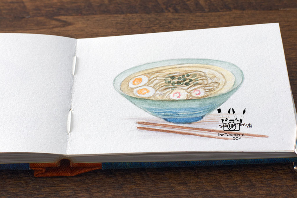 InkFortnight, a 14 day art challenge in September Day 9 Udon Soup Bowl in Van Gogh Watercolor, InkTorrents Graphics