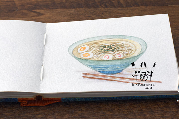 InkFortnight, a 14 day art challenge in September Day 9 Udon Soup Bowl in Van Gogh Watercolor, InkTorrents Graphics