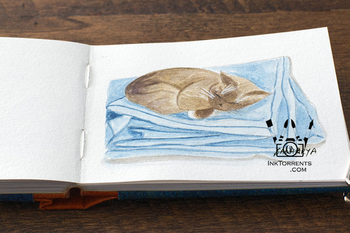 InkFortnight, a 14 day art challenge in September Day 11 Folded Blanket in Van Gogh Watercolor, InkTorrents Graphics