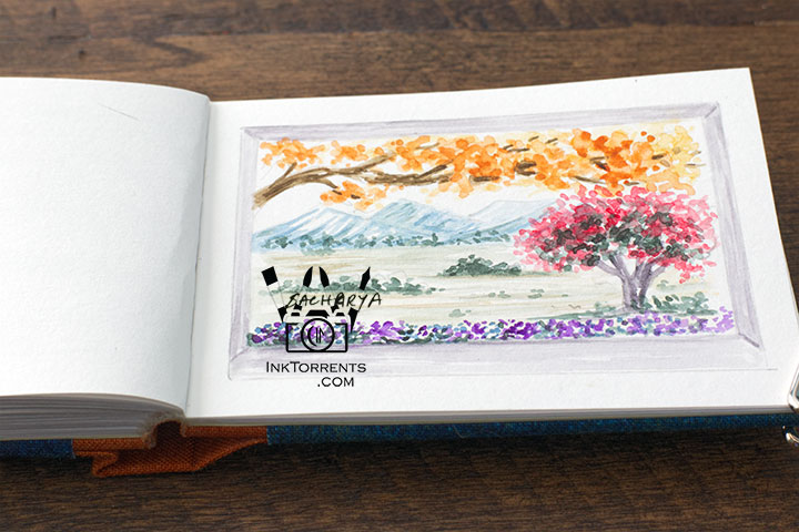 InkFortnight, a 14 day art challenge in September Day 14 Window View in Van Gogh Watercolor, InkTorrents Graphics