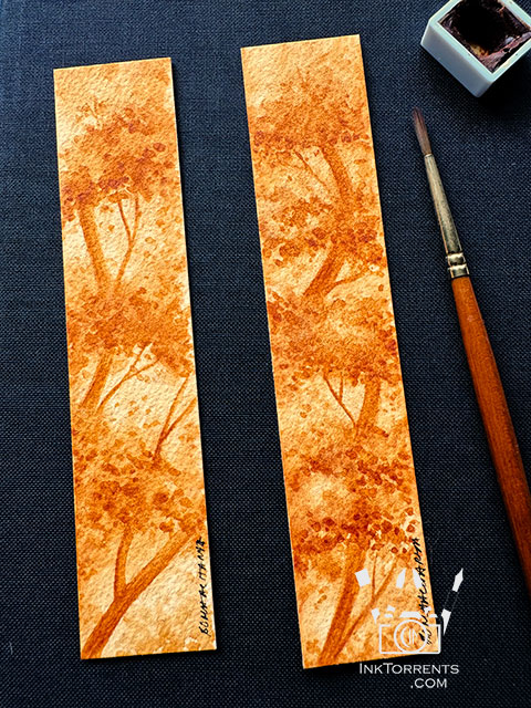 Coreopsis flowers hand made pigment and paint by Soma Acharya, Ink Torrents Graphics, inktorrents.com