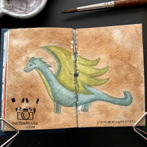 Riding a dragon painting @ InkTorrents.com by Soma