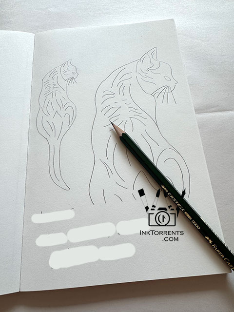 Outside The Lines Sketchbook drawings Midnight Cat painting by Soma Acharya InkTorrents Graphics @ InkTorrents.com
