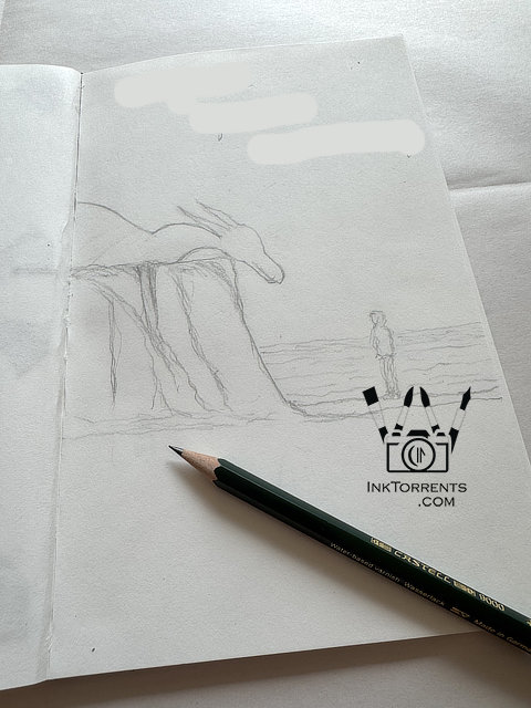 Outside The Lines Sketchbook drawings Dragon And His Boy by Soma Acharya InkTorrents Graphics @ InkTorrents.com