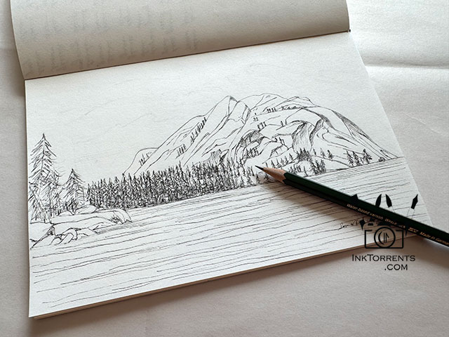 Outside The Lines Sketchbook drawings Tenya Lake drawing by Soma Acharya InkTorrents Graphics @ InkTorrents.com