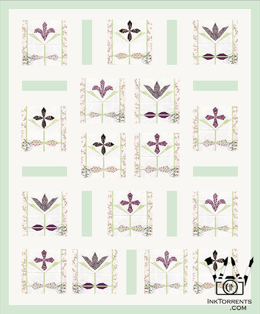 Garden Path Flower Quilt Pattern @ InkTorrents.com by Soma