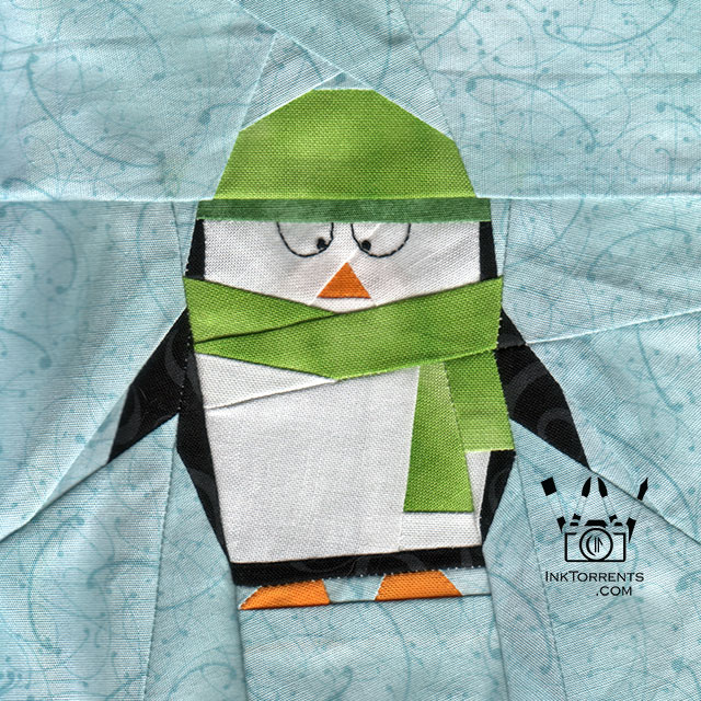 Little Penguin in woolen clothing quilt pattern by InkTorrents Graphics