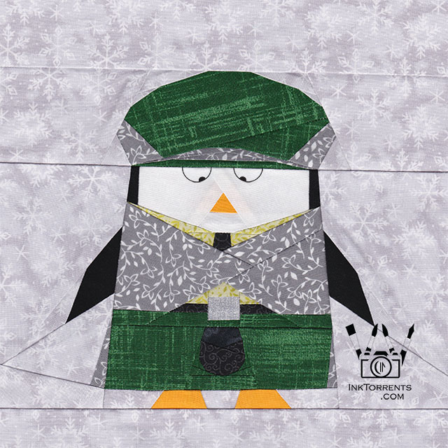 Little Penguin in Scottish kilt quilt pattern by InkTorrents Graphics