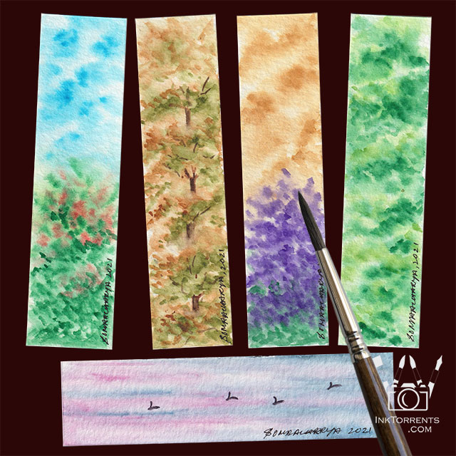 Little watercolour bookmarks @ inktorrents.com by Soma